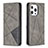 Funda de Cuero Cartera con Soporte Patron de Moda Carcasa L04 para Apple iPhone 15 Pro Gris