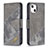 Funda de Cuero Cartera con Soporte Patron de Moda Carcasa L05 para Apple iPhone 13 Gris