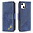 Funda de Cuero Cartera con Soporte Patron de Moda Carcasa L05 para Apple iPhone 15 Azul