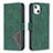 Funda de Cuero Cartera con Soporte Patron de Moda Carcasa L06 para Apple iPhone 13 Mini Verde