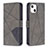 Funda de Cuero Cartera con Soporte Patron de Moda Carcasa L06 para Apple iPhone 14 Plus Gris