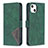 Funda de Cuero Cartera con Soporte Patron de Moda Carcasa L06 para Apple iPhone 15 Plus Verde