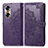 Funda de Cuero Cartera con Soporte Patron de Moda Carcasa para Huawei Honor 60 5G Morado