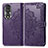 Funda de Cuero Cartera con Soporte Patron de Moda Carcasa para Huawei Honor 80 5G Morado