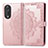 Funda de Cuero Cartera con Soporte Patron de Moda Carcasa para Huawei Honor 90 5G Oro Rosa