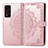 Funda de Cuero Cartera con Soporte Patron de Moda Carcasa para Huawei Honor V40 5G Oro Rosa