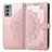 Funda de Cuero Cartera con Soporte Patron de Moda Carcasa para Motorola Moto Edge Lite 5G Oro Rosa