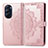 Funda de Cuero Cartera con Soporte Patron de Moda Carcasa para Motorola Moto Edge Plus (2022) 5G Oro Rosa