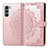 Funda de Cuero Cartera con Soporte Patron de Moda Carcasa para Motorola Moto Edge S30 5G Oro Rosa