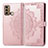 Funda de Cuero Cartera con Soporte Patron de Moda Carcasa para Motorola Moto G40 Fusion Oro Rosa