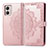 Funda de Cuero Cartera con Soporte Patron de Moda Carcasa para Motorola Moto G53 5G Oro Rosa