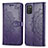 Funda de Cuero Cartera con Soporte Patron de Moda Carcasa para Samsung Galaxy A02s Morado