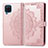 Funda de Cuero Cartera con Soporte Patron de Moda Carcasa para Samsung Galaxy A12 Nacho Oro Rosa