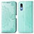 Funda de Cuero Cartera con Soporte Patron de Moda Carcasa para Samsung Galaxy A2 Core A260F A260G Verde