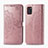 Funda de Cuero Cartera con Soporte Patron de Moda Carcasa para Samsung Galaxy A31 Oro Rosa