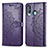 Funda de Cuero Cartera con Soporte Patron de Moda Carcasa para Samsung Galaxy A60 Morado