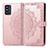 Funda de Cuero Cartera con Soporte Patron de Moda Carcasa para Samsung Galaxy F52 5G Oro Rosa