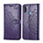 Funda de Cuero Cartera con Soporte Patron de Moda Carcasa para Samsung Galaxy M11 Morado