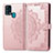 Funda de Cuero Cartera con Soporte Patron de Moda Carcasa para Samsung Galaxy M31 Prime Edition Oro Rosa