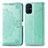 Funda de Cuero Cartera con Soporte Patron de Moda Carcasa para Samsung Galaxy M51 Verde