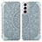 Funda de Cuero Cartera con Soporte Patron de Moda Carcasa para Samsung Galaxy S21 5G Gris