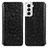 Funda de Cuero Cartera con Soporte Patron de Moda Carcasa para Samsung Galaxy S21 Plus 5G Negro