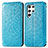 Funda de Cuero Cartera con Soporte Patron de Moda Carcasa para Samsung Galaxy S21 Ultra 5G Azul