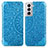 Funda de Cuero Cartera con Soporte Patron de Moda Carcasa para Samsung Galaxy S22 Plus 5G Azul