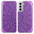 Funda de Cuero Cartera con Soporte Patron de Moda Carcasa para Samsung Galaxy S23 5G Morado