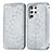 Funda de Cuero Cartera con Soporte Patron de Moda Carcasa para Samsung Galaxy S23 Ultra 5G Gris