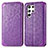 Funda de Cuero Cartera con Soporte Patron de Moda Carcasa para Samsung Galaxy S23 Ultra 5G Morado