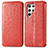 Funda de Cuero Cartera con Soporte Patron de Moda Carcasa para Samsung Galaxy S23 Ultra 5G Rojo