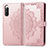 Funda de Cuero Cartera con Soporte Patron de Moda Carcasa para Sony Xperia 10 IV Oro Rosa