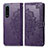 Funda de Cuero Cartera con Soporte Patron de Moda Carcasa para Sony Xperia 5 III SO-53B Morado