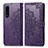 Funda de Cuero Cartera con Soporte Patron de Moda Carcasa para Sony Xperia 5 IV Morado