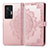 Funda de Cuero Cartera con Soporte Patron de Moda Carcasa para Vivo X70 Pro 5G Oro Rosa