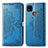 Funda de Cuero Cartera con Soporte Patron de Moda Carcasa para Xiaomi Redmi 9 India Azul