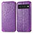 Funda de Cuero Cartera con Soporte Patron de Moda Carcasa S01D para Google Pixel 6 5G Morado