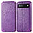 Funda de Cuero Cartera con Soporte Patron de Moda Carcasa S01D para Google Pixel 6a 5G Morado