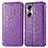 Funda de Cuero Cartera con Soporte Patron de Moda Carcasa S01D para Huawei Honor 60 5G Morado