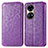 Funda de Cuero Cartera con Soporte Patron de Moda Carcasa S01D para Huawei P50e Morado