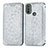 Funda de Cuero Cartera con Soporte Patron de Moda Carcasa S01D para Motorola Moto E20 Plata