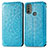 Funda de Cuero Cartera con Soporte Patron de Moda Carcasa S01D para Motorola Moto E30 Azul