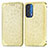 Funda de Cuero Cartera con Soporte Patron de Moda Carcasa S01D para Motorola Moto Edge (2021) 5G Oro