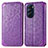 Funda de Cuero Cartera con Soporte Patron de Moda Carcasa S01D para Motorola Moto Edge 30 Pro 5G Morado