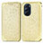 Funda de Cuero Cartera con Soporte Patron de Moda Carcasa S01D para Motorola Moto Edge Plus (2022) 5G Oro