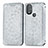 Funda de Cuero Cartera con Soporte Patron de Moda Carcasa S01D para Motorola Moto G Play Gen 2 Plata