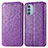 Funda de Cuero Cartera con Soporte Patron de Moda Carcasa S01D para Motorola Moto G51 5G Morado