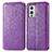 Funda de Cuero Cartera con Soporte Patron de Moda Carcasa S01D para OnePlus 9 5G Morado