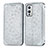 Funda de Cuero Cartera con Soporte Patron de Moda Carcasa S01D para OnePlus 9 5G Plata